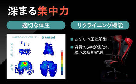 【3週間発送】【ブラック】ゲーミングチェア オカムラ 【ストライカーEX】ゲーミングチェア [AKAA006-1]