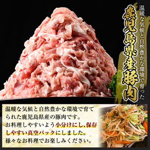 A5-033-A 国産！鹿児島県産豚肉切り落とし真空小分け 250g×5P(計1.25kg)【肉の豊楽】霧島市 豚肉 ぶたにく 豚 小分け 切り落とし 真空パック 切落し 冷凍