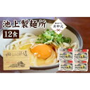 【ふるさと納税】【お中元ギフト】讃岐生うどん12食入（1袋3食入×4袋）＊鎌田醤油だし醤油付＊ 池上製麺所監修！｜うどん 生麺