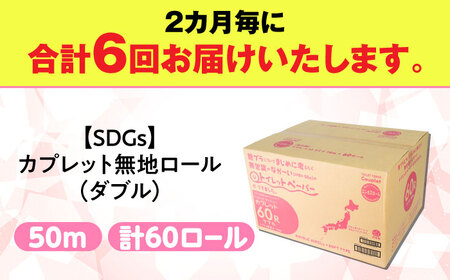 【6回定期便】 (2カ月に1回) トイレットペーパー 60ロール【ダブル】 北海道・沖縄県・離島への配送不可  日用品 生活用品 エコ 岐阜市 / 河村製紙[ANBJ031]