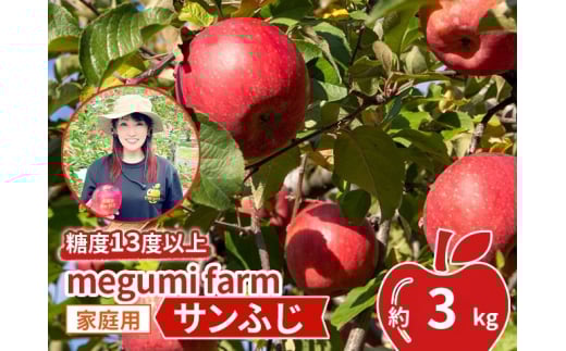 りんご 【 数量限定 】 糖度13度以上 家庭用 サンふじ 約 3kg 糖度 青森 果物 くだもの フルーツ 青森県 鰺ヶ沢