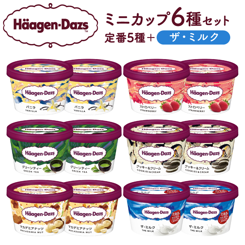 ハーゲンダッツ『ミニカップ12個セット（定番フレーバー＆ザ・ミルク味）』アイスクリーム アイス スイーツ デザート_H0016-112