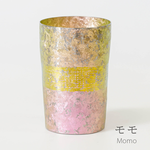 チタン二重タンブラー 木肌 ライト モモ 270ml