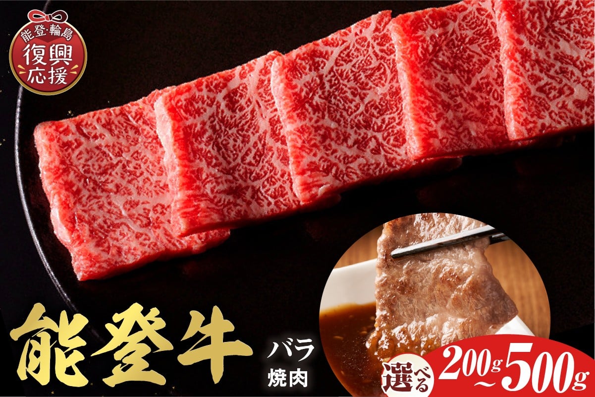 
                  【選べる内容量】【和牛セレブ】能登牛 牛バラ 焼肉 
                