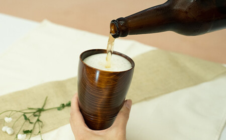 漆こっぷ-曉-弐（赤松：茶） ／ ゆうび 漆塗り 食器 コップ