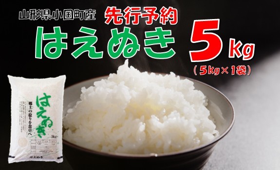 
                  【令和８年新米  先行予約】山形県小国町産 はえぬき5kg　小国米穀商業協同組合
                