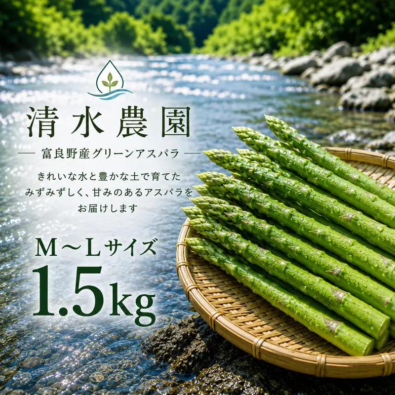 グリーンアスパラ M～Lサイズ 富良野産 アスパラ【約1.5kg】【先行予約】
