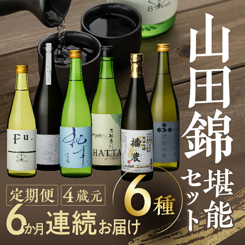 【ふるさと納税】日本酒 定期便 山田錦 6ヶ月 4蔵元 6種 堪能セット 純米酒 純米吟醸酒 清酒 お酒 酒 低アルコール日本酒 飲み比べセット 半年 飲み比べ コタニ 加西市