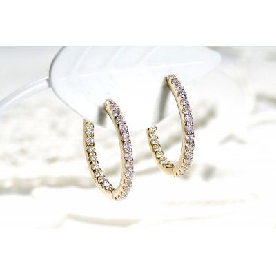 ふるさと納税 昭和町 【0.5ct】K18YG ダイヤモンド中折れフープピアス【16mm】 |  | 01