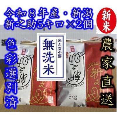 ふるさと納税 阿賀野市 【令和8年産新米】 阿賀野市産「新之助」無洗米 10kg(5kg×2袋)