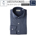 【ふるさと納税】HITOYOSHIシャツ カットソージャージー ブルーグレー ワイドカラー 紳士用 M/L/LL 選べるサイズ シャツ 人吉シャツ ワイドカラーシャツ メンズ ファッション 送料無料