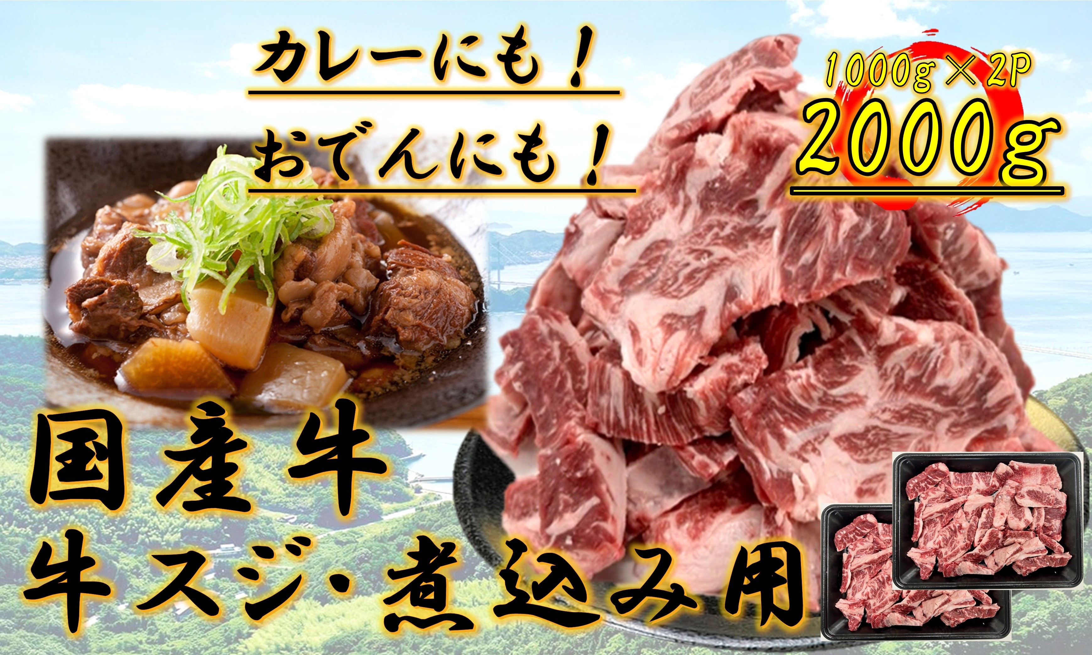
            国産牛　スジ　2kg
          