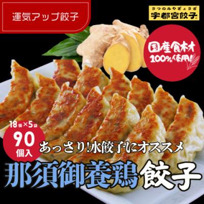 ふるさと納税 宇都宮市 宇都宮餃子 運気アップ餃子　那須御養鶏の餃子90個　保存料不使用