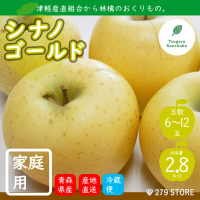 
りんご シナノゴールド 4月から順次発送 家庭用 2.8kg (6～12玉) CA貯蔵 産直組合直送【1288209】
