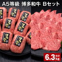 【ふるさと納税】A5等級 博多和牛 Bセット 計6.3kg 博多和牛100%贅沢本格手ごねハンバーグ 【訳あり】博多和牛ヒレ焼肉 牛肉 お肉 和牛 冷凍 福岡県産 国産 九州 福岡県 糸田町 送料無料