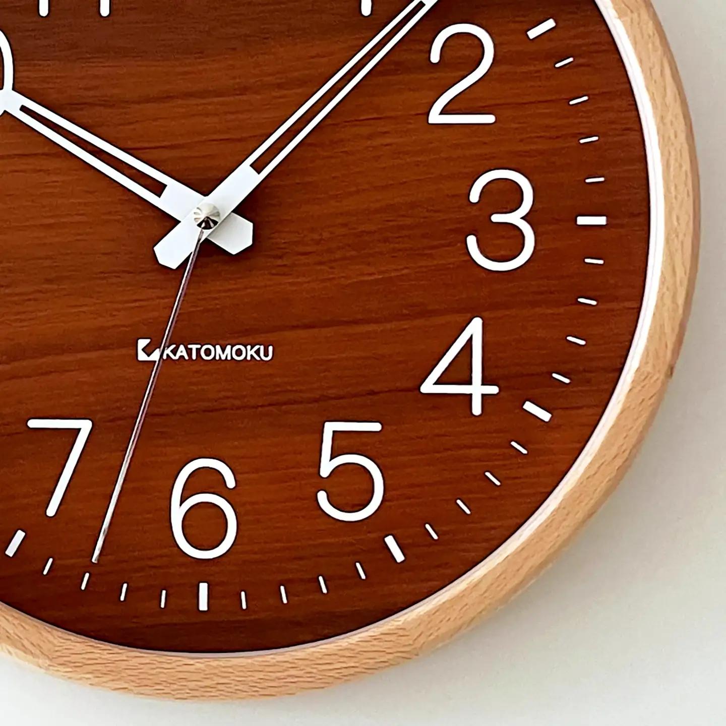 KATOMOKU Muku clock 2 ≪km-73≫木製掛け時計(スイープムーブメント(連続秒針))【R7470】