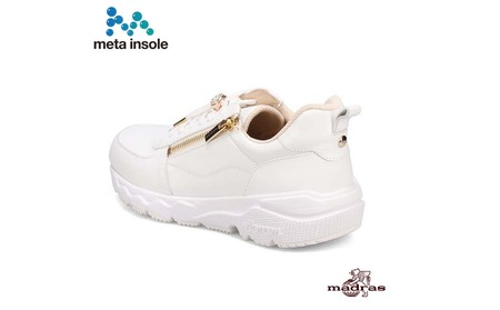 【マドラス 婦人靴】特許meta insole搭載madrasリカバリーシューズ [MADRAS MAL9136MT] レザースニーカー (ホワイト、8サイズ)_0049-048-T07-2-4
