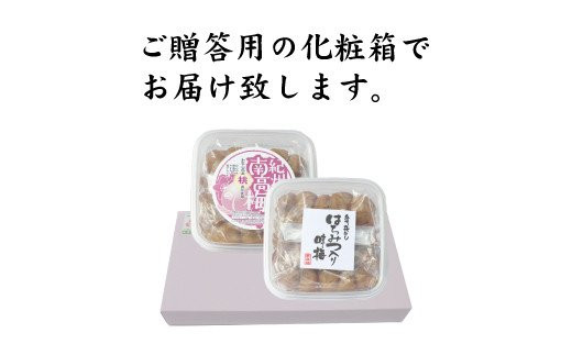 【贈答用】紀州南高梅 食べ比べセット 500g×2　（はちみつ・こんぶ風味）【inm900-9C】