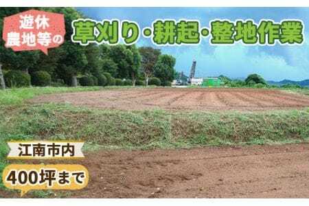 遊休農地等の草刈り・耕起・整地作業（400坪、1320平方メートルまで） ／ 除草作業 草刈り作業 代行 耕作放棄地 遊休農地 草刈り 地域密着 清掃 お手伝い 草むしり  送料無料 愛知県 No.132