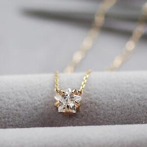 【K10イエローゴールドネックレス】天然石 ホワイト水晶 スタークォーツネックレス 長さ40cm KN01004Q-W / 金 ゴールド ジュエリー アクセサリー ギフト プレゼント レディース シン