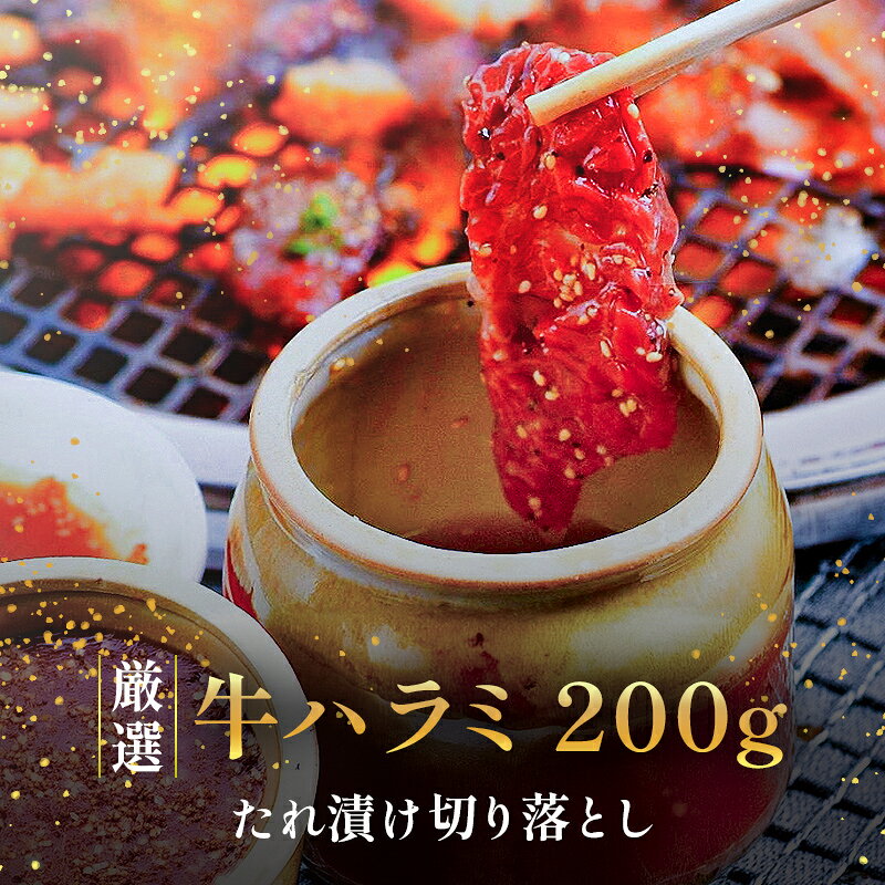 【ふるさと納税】 ハラミ切り落とし たれ漬け 200g | はらみ 肉 焼肉 松山 愛媛 かにかに亭