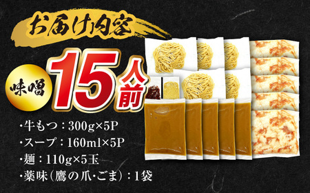 国産もつ入りミックスもつ鍋（味噌）15人前セット 広川町 / 株式会社POWER EAST CONNECTION[AFAZ053]