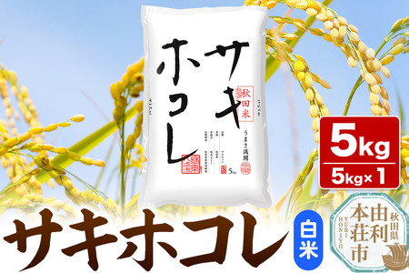 《1回のみお届け》令和6年産 【白米】サキホコレ5kg×1袋 精米 特A評価米 秋田県産
