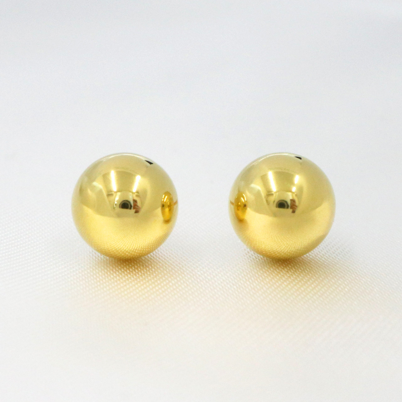 甲府市発 k18イエローゴールド 丸玉ピアス 8mm 18金 スタッド 定番 [PS-1105YG]