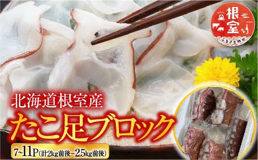 
            C-30077 【北海道根室産】たこ足ブロック7～11P(計2kg前後～2.5kg前後)
          