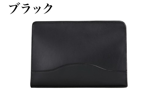 クラッチポーチ(1気室ストラップ付) ブラック【1126-2-BTL】｜革製品 レザー 国産 [0985]
