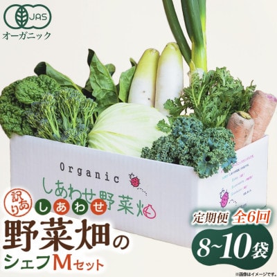 【毎月定期便】しあわせ野菜畑のシェフMセット　(訳あり規格外の有機野菜を一部使用)全6回【配送不可地域：離島・北海道・沖縄県・四国・九州】