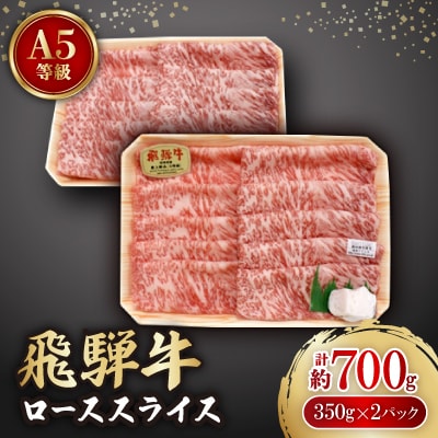 飛騨牛A5等級　ロース スライス 約700g(350g×2) すき焼き・しゃぶしゃぶ用【配送不可地域：離島】
