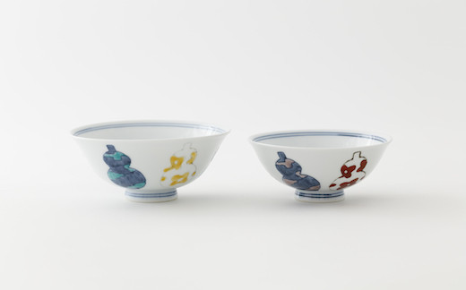 
            【セット】【徳七窯】伊万里焼／伊万里ひさご　対飯碗　2客セット
          