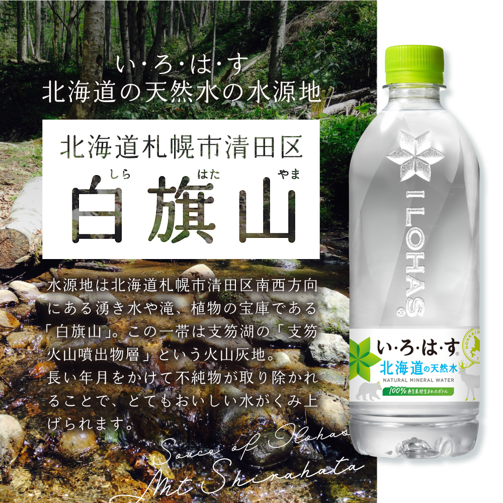 【２ヶ月定期便】い・ろ・は・す 北海道の天然水 540mlPET×24本｜コカ・コーラ 飲料 水 軟水 鉱水 いろはす 北海道 札幌市