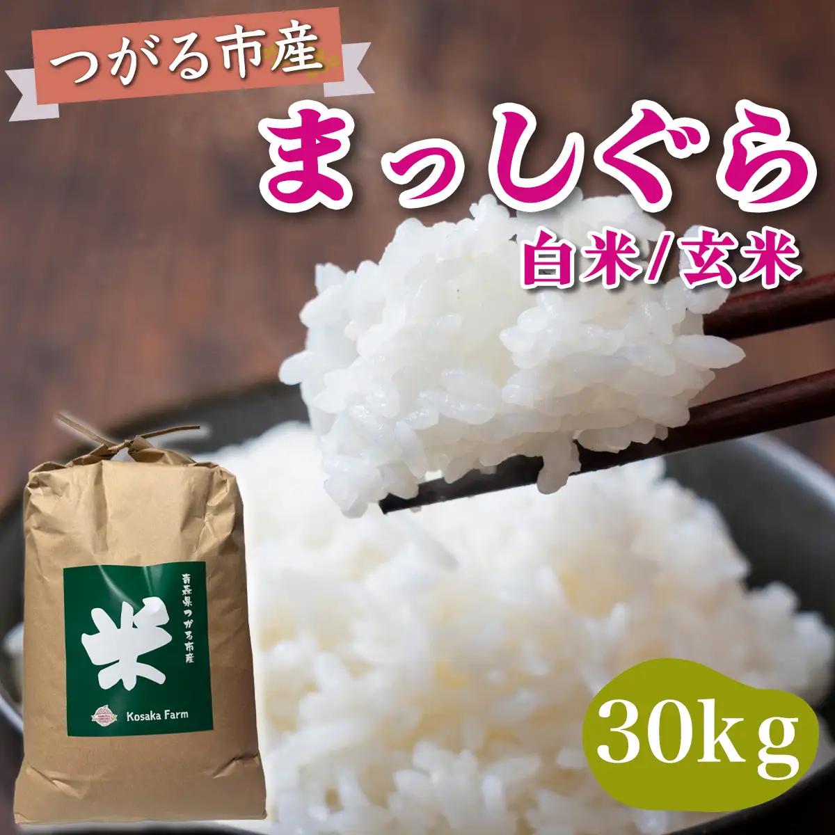 令和8年産 つがる市産 まっしぐら 白米／玄米 30kg [1083]