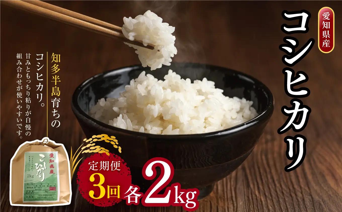 【定期便3回】愛知県産 コシヒカリ 2kg｜米