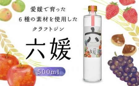 道後ジン 六媛 500ml ジンジンジンジンジンジンジン【MG049_x】