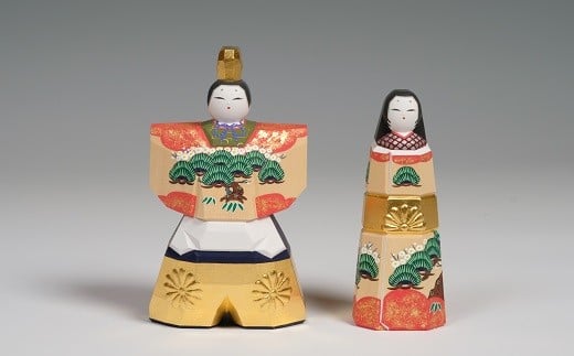 KED-1.【桃の節句のお祝いに】奈良一刀彫　雛人形　かぎろい　3.5号