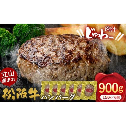 立山産まれ松阪牛 ハンバーグ 150g×6個 カシワファーム 和牛 牛肉 おかず 惣菜 時短 冷凍 富山県 立山町 F6T-443