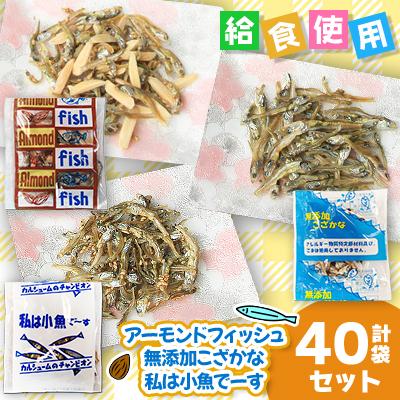 ふるさと納税 下仁田町 給食使用で安心のアーモンドフィッシュ&amp;無添加こざかな&amp;私は小魚でーす 合計40袋セット