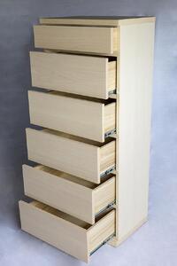 チェスト ハイタイプ コンパクト収納 60‐６ 天然木  アビィ WH 大川家具