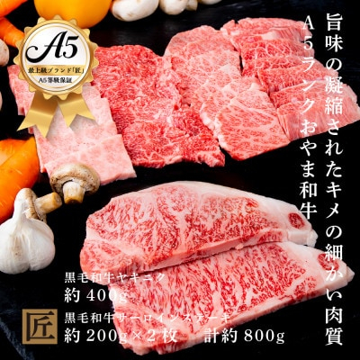 
おやま和牛 A5 極 「サーロイン約200g×2枚」 と 「焼肉約400g」【1096956】
