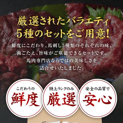 ふるさと納税 八代市 鮮馬刺しバラエティ5種セット_147-6221 |  | 01