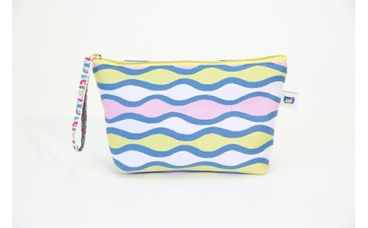 越前織工場がつくる 「レピヤンポーチ」なみ（パステル） [A-3302_03]