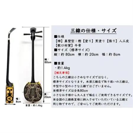 【米須三線店】沖縄三線 初心者向けスタンダードセット 人工皮張り【1258093】