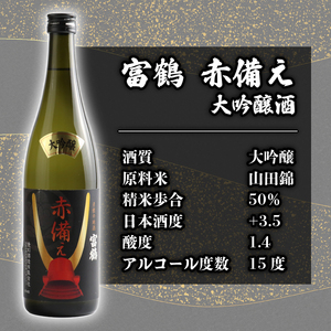 【日本酒飲み比べ】 富鶴 赤備え大吟醸酒 純米酒 720ml×2本 日本酒 飲み比べ