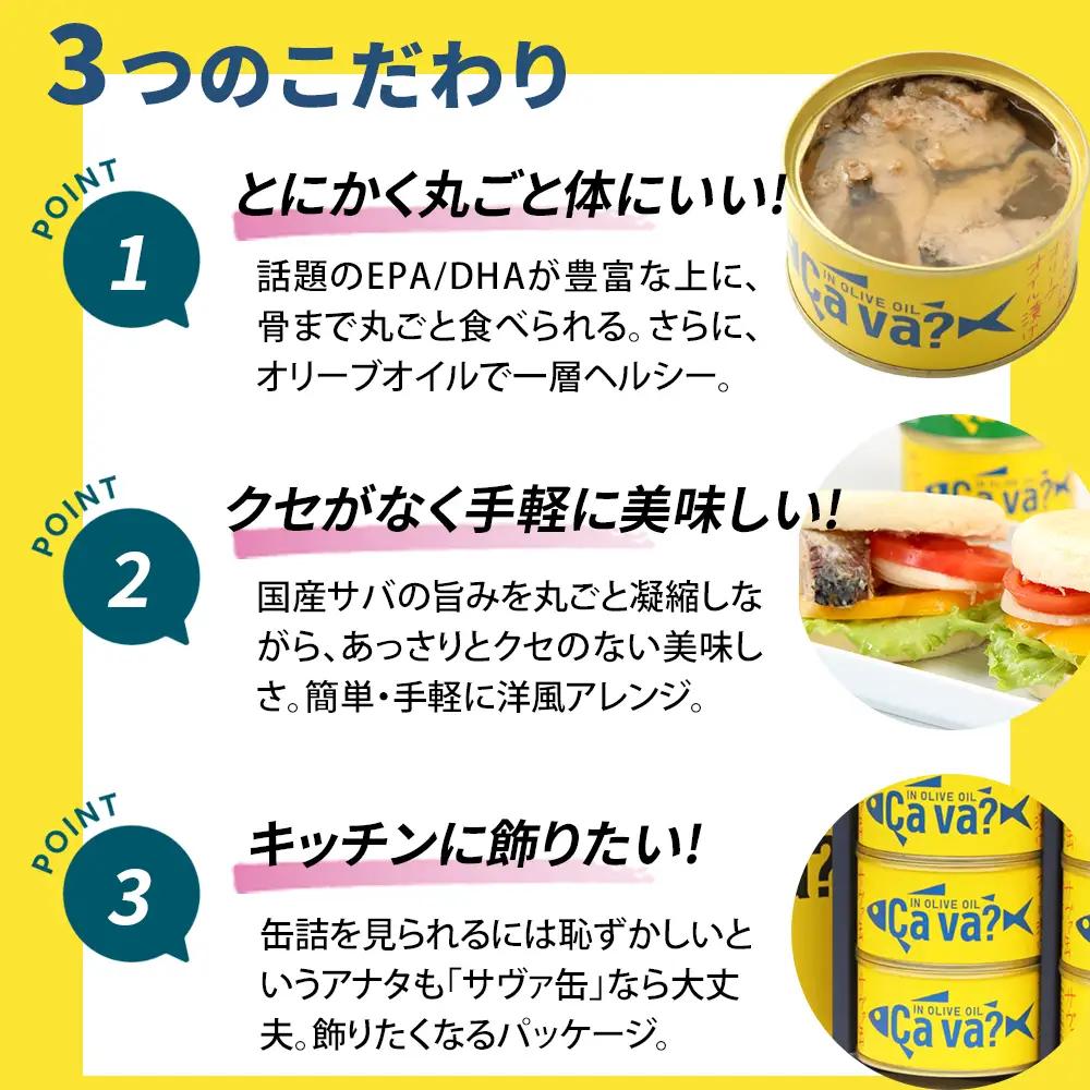 fn-04-012 cava? サヴァ缶 6缶セット オリーブオイル漬け 岩手県産 サバ サバ缶 鯖 鯖缶 水煮 缶詰