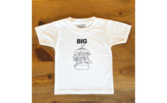 2人兄弟姉妹でおそろい/ハンバーガー SMALL×BIG プリント/ Tシャツ2枚組ギフトセット【出産祝い・誕生日・ギフト・プレゼント】（100cm×130cm）