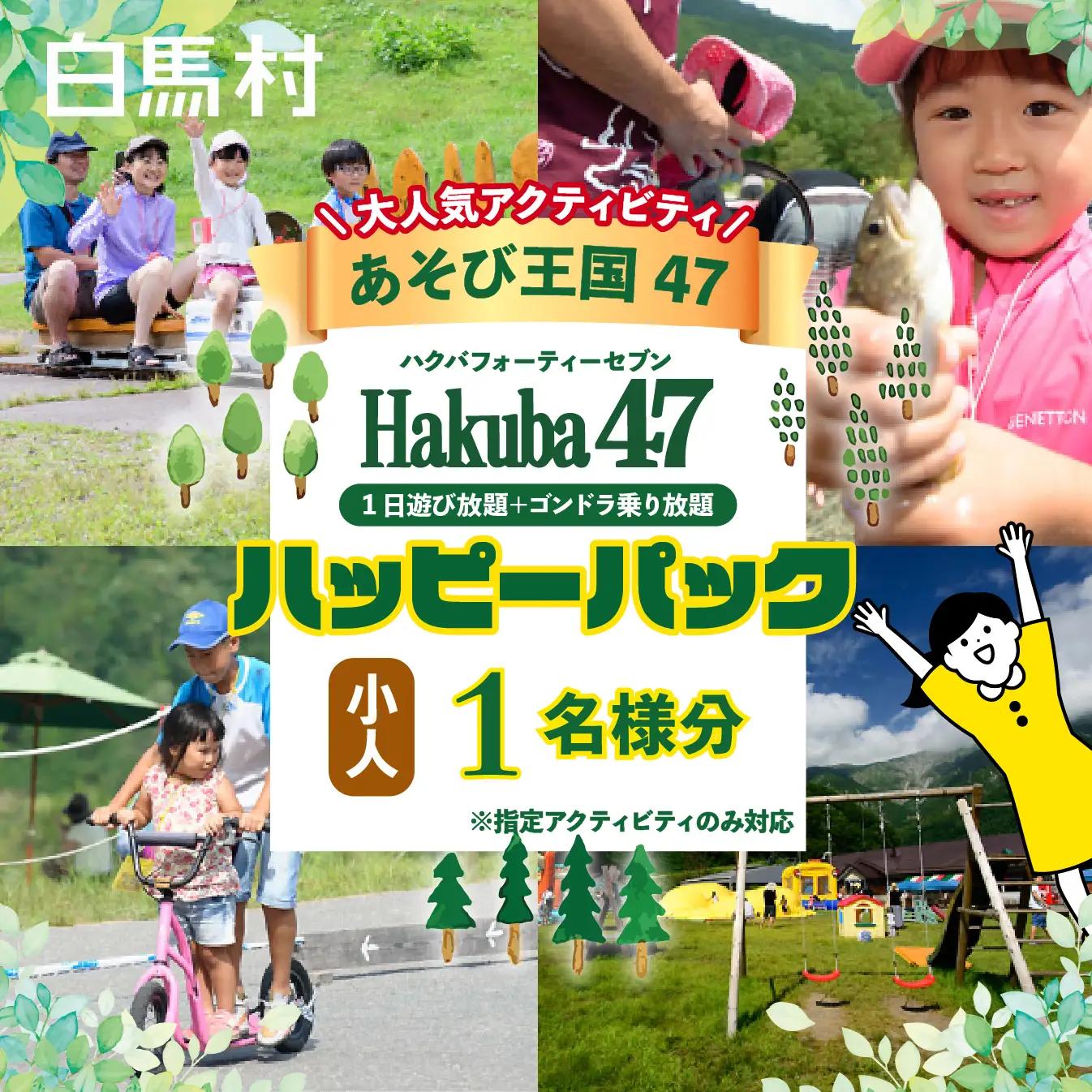 【体験チケット】Hakuba47 ハッピーパック(ゴンドラ往復＋アクティビティ セット券) 小人1名様 / 長野県白馬村