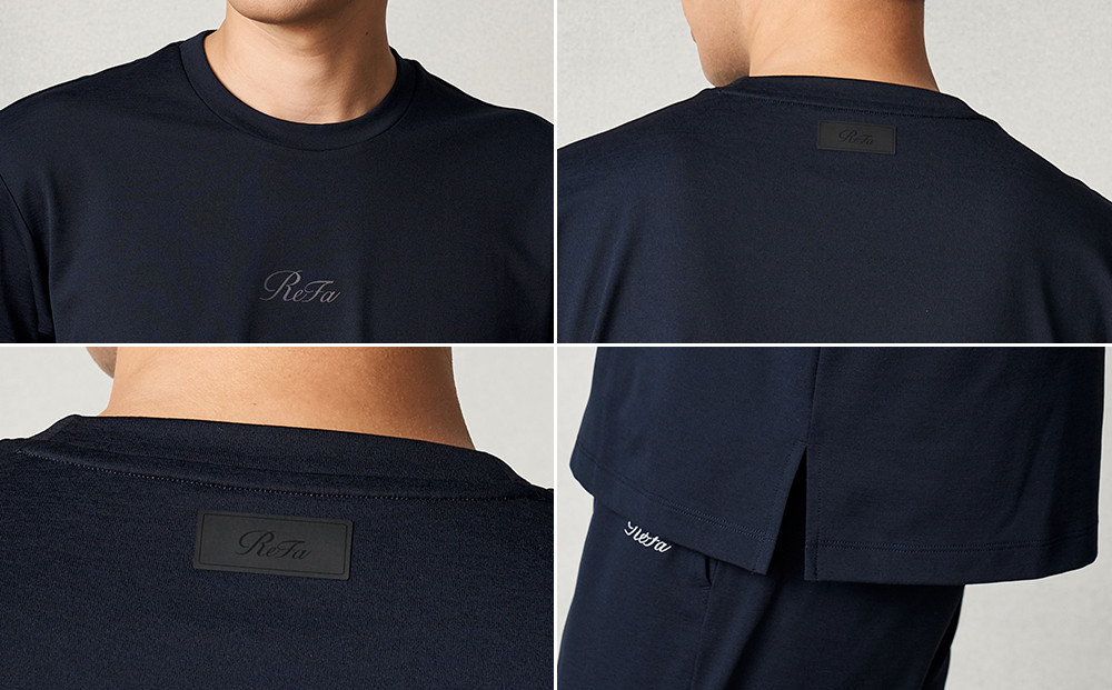 【ネイビー SSサイズ】リファ バイタルテック コンフォートジャージー クルーネックTシャツ